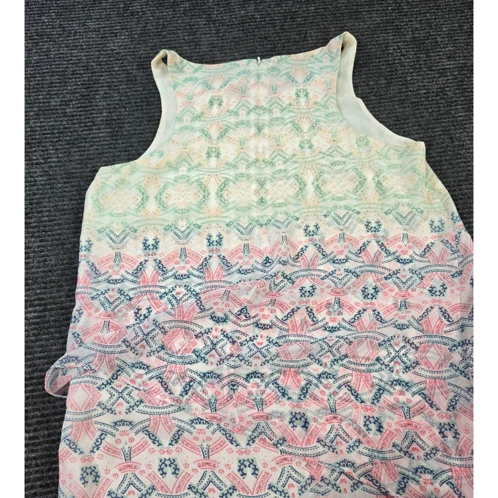 Cabi Sleeveless Dress Womens Small‎ Multicolor Excellent Geometric Tiered